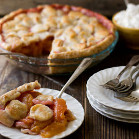 Peach Pie with Maple Whipped Cream - Recipe photo by siftandwhisk