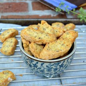 Parmesan & Herb Walnut Biscotti - Recipe photo by LemonyThyme