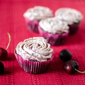 Vegan Choc Cupcakes w/ Cherry Frosting - Recipe photo by sensualappeal