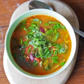 Pesto Soup with Red Beans, Kale and - Recipe photo by avocadopesto