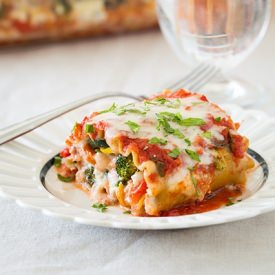 Roasted Vegetable Lasagna Roll Ups - Recipe photo by cooking classy