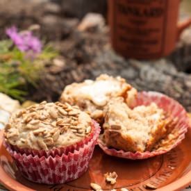 Fresh Peach & Sunflower Seed Mufins - Recipe photo by The Witch