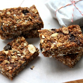 Crispy Almond Butter Granola Bars - Recipe photo by Molasses and More