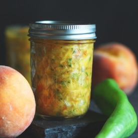 Peach and Hatch Chile Salsa - Recipe photo by Set the Table