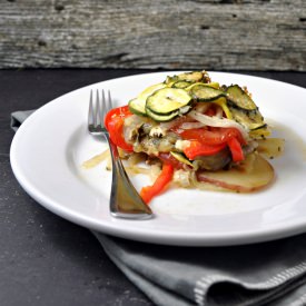 Layered Summer Vegetable Bake - Recipe photo by PinchandSwirl