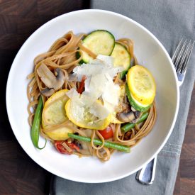 Summer Vegetable Linguine - Recipe photo by PinchandSwirl
