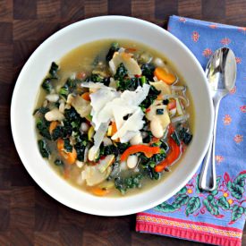 Summer Vegetable Minestrone Soup - Recipe photo by PinchandSwirl