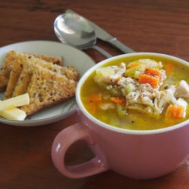 Roasted Garlic and Chicken Soup - Recipe photo by stayathomemum