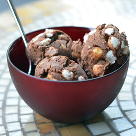 Triple Nut Rocky Road Ice Cream - Recipe photo by wafoodie
