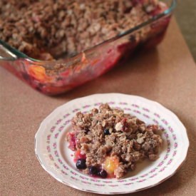 Plum Peach and Blueberry Crumble - Recipe photo by cicirose
