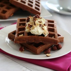 Chocolate Hazelnut Protein Waffles - Recipe photo by fooddreamer