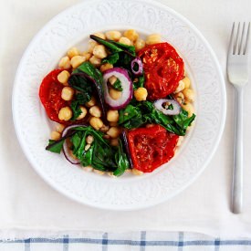 Beet Greens and Chickpea Salad - Recipe photo by Blog cu Legume
