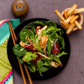 Cicken Confit on Asian Greens - Recipe photo by ktphotogirl