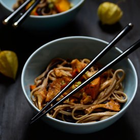 Rice Noodles with Chanterelles - Recipe photo by LaCapocuoca
