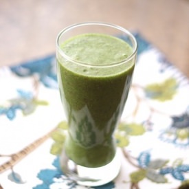 Fruity Green Smoothie - Recipe photo by barefeetinthekitchen