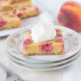 Peach Melba Bars - Recipe photo by sweetbasil