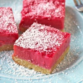 Guilt Free Raspberry Lemon Bars - Recipe photo by dessertswithbenefits