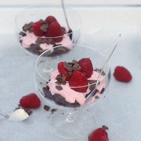 Raspberry Cheesecake Trifle - Recipe photo by cookingforkeeps