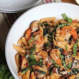 Penna Rosa With Shrimp - Recipe photo by savorhome