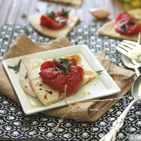 Roasted Tomato Pita Bread - Recipe photo by Running to the Kitchen