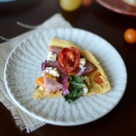 Garbanzo Bean Flat Bread Pizza - Recipe photo by fitfoodiefinds