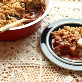 Coconut Plum Crumble - Recipe photo by myblueandwhitekitchen