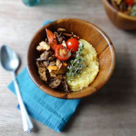 Polenta & Balsamic Wild Mushrooms - Recipe photo by sundaymorning bananapancakes