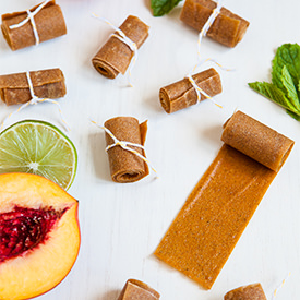 Peach Lime Mint Fruit Rolls - Recipe photo by jchongstudio