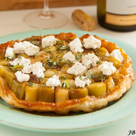 Leek Tarte Tatin with Goat Cheese - Recipe photo by Carolines Blog
