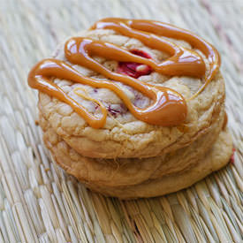 M&M Cookies Drizzled w/ Caramel - Recipe photo by DishinWithRebelle