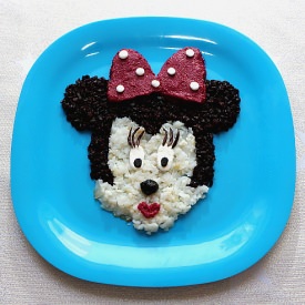 Minnie Mouse – Fish and Black Rice - Recipe photo by Gosia_KiddieFoodies