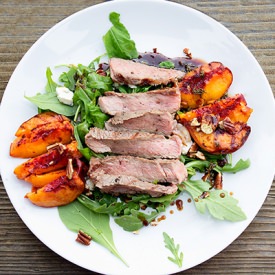 Ribeye and Grilled Peach Salad - Recipe photo by sierraspringsphoto