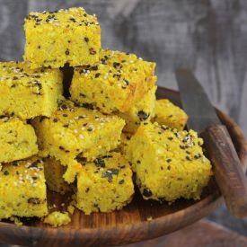 Handvo (Savory Rice & Lentil Cake) - Recipe photo by easyfoodsmith
