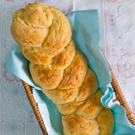 Cheddar Brioche Braid - Recipe photo by foodiebaker