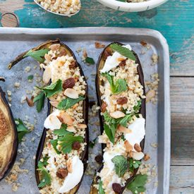 Aubergines with Bulgur Salad - Recipe photo by labna