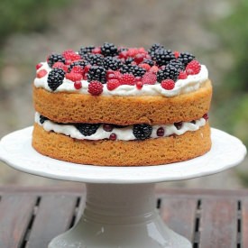 Hazelnut Torte with Berries - Recipe photo by growntocook
