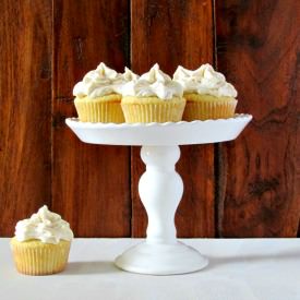 Almond Cupcakes Nectarine Frosting - Recipe photo by Lou Lou Biscuit
