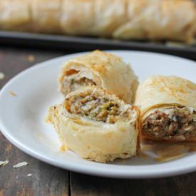 Mushroom and Eggplant Strudel - Recipe photo by luminousvegans