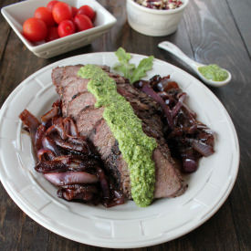 Grilled Tri Tip with Arugula Pesto - Recipe photo by Whitney Bond
