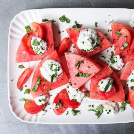Watermelon and Tomato Wedge Salad - Recipe photo by Kitchen Konfidence