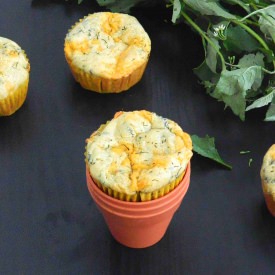 Oats Spinach Cheddar Muffins - Recipe photo by Nitha Kitchen