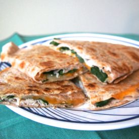 Chicken and Spinach Quesadillas - Recipe photo by collegefoodgirl