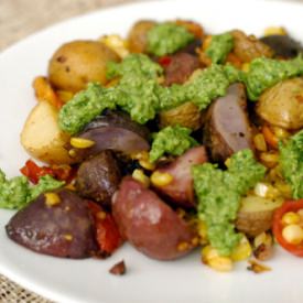 Roasted Potatoes and Pesto - Recipe photo by SoHungryBlog