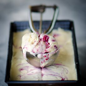 No-Churn Boysenberry Swirl Ice Cream - Recipe photo by asweetmuddle