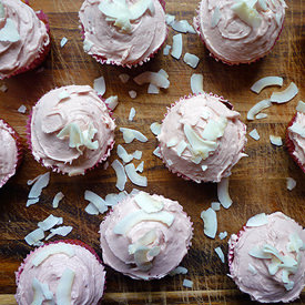 Raspberry Coconut Cupcakes - Recipe photo by Abbes Cooking Antics