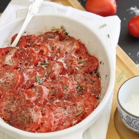 Parmesan Tomato Gratin - Recipe photo by Running to the Kitchen