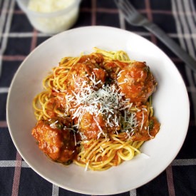 Spaghetti with Turkey Meatballs - Recipe photo by misspickledplum