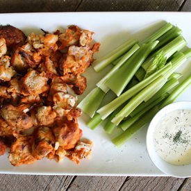 Buffalo Cauliflower Bites & Ranch - Recipe photo by Nutrition Stripped