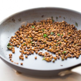 Skillet-Popped Lentils - Recipe photo by LunchboxBunch