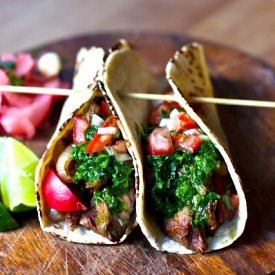 Steak Taco w/ Cilantro Chimichurri - Recipe photo by Feasting at Home